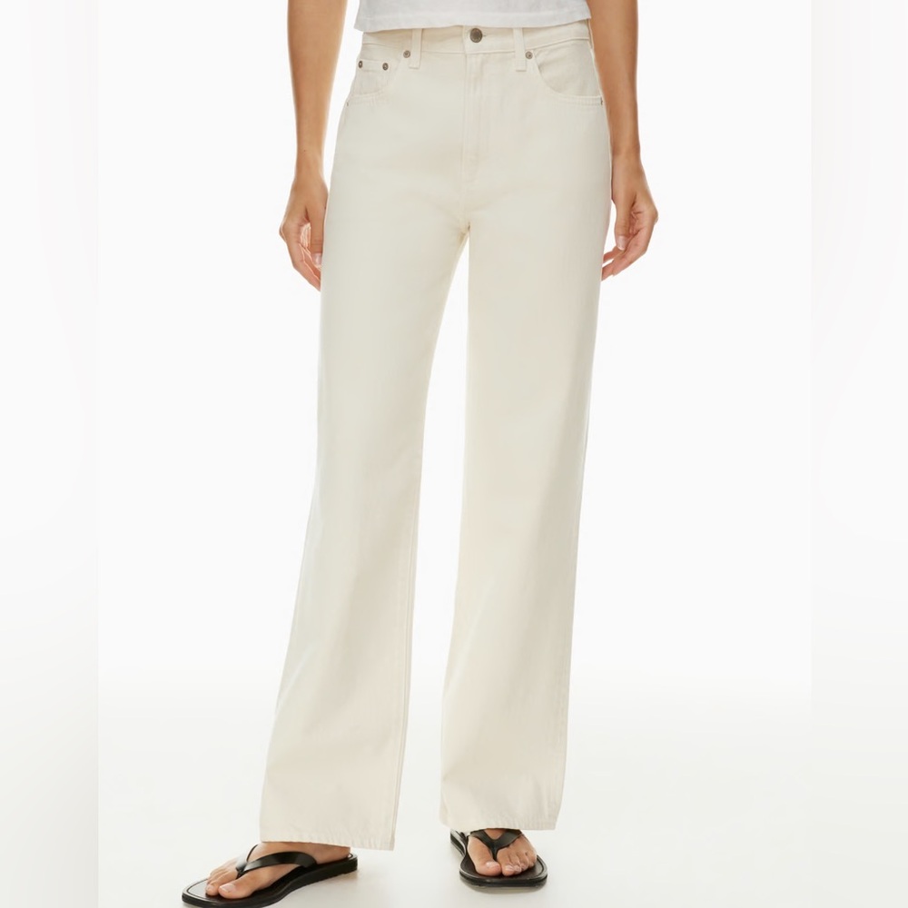 Aritzia The Farrah Hi-Rise Wide Leg Jean - White 29W